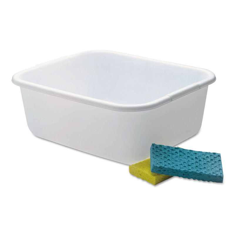 Rubbermaid Microban Dishpan, 4.5 gal, 14.5" x 12.5" x 5.7", White, 6/Carton