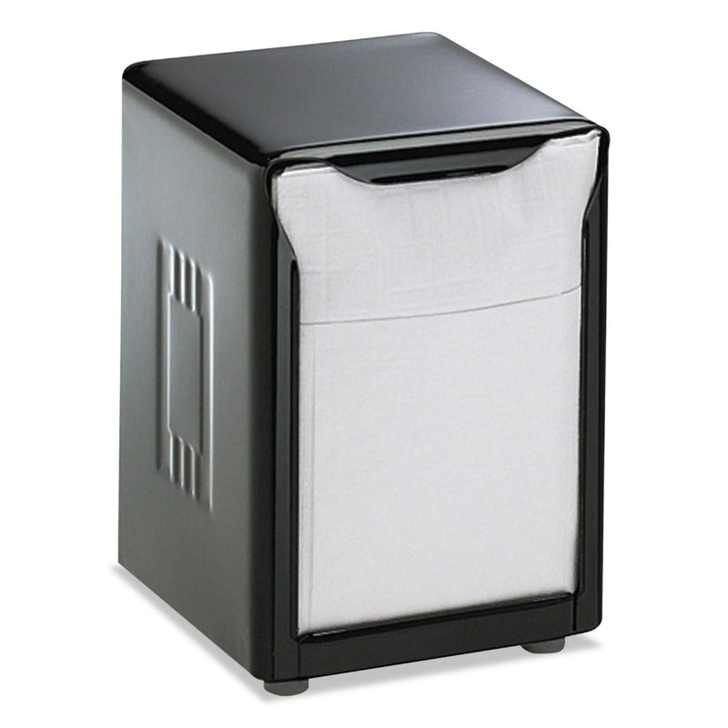 San Jamar Tabletop Napkin Dispenser, Low Fold, 3.75 x 4 x 5.5, Capacity: 150, Black