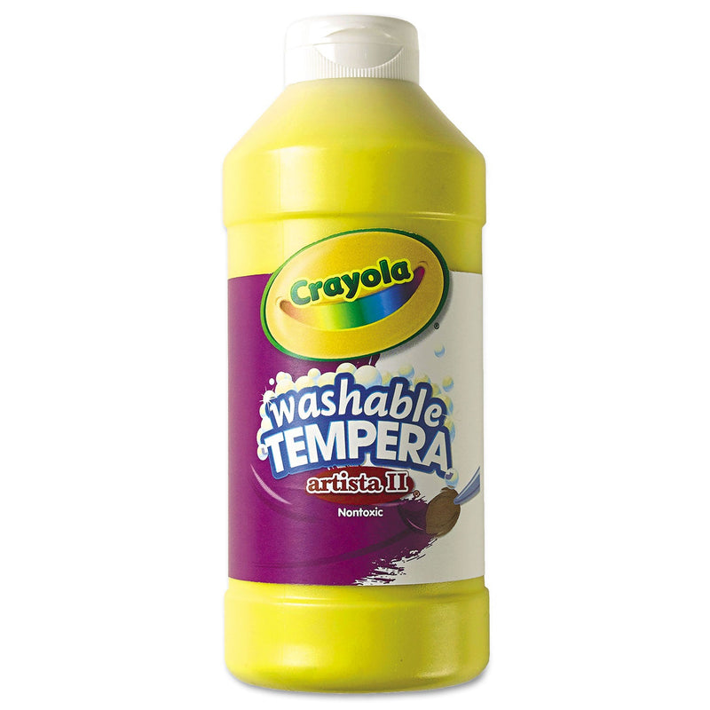 Crayola Artista II Washable Tempera Paint, Yellow, 16 oz Bottle