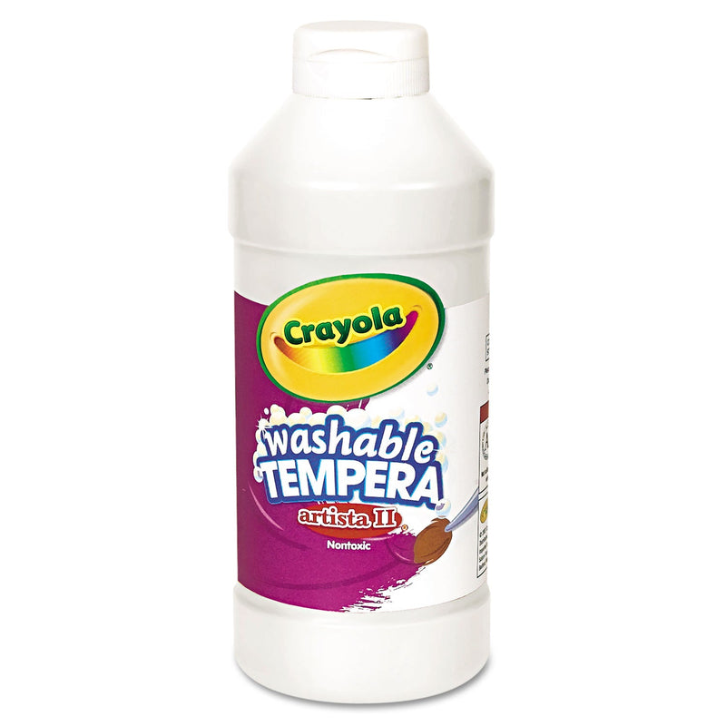 Crayola Artista II Washable Tempera Paint, White, 16 oz Bottle