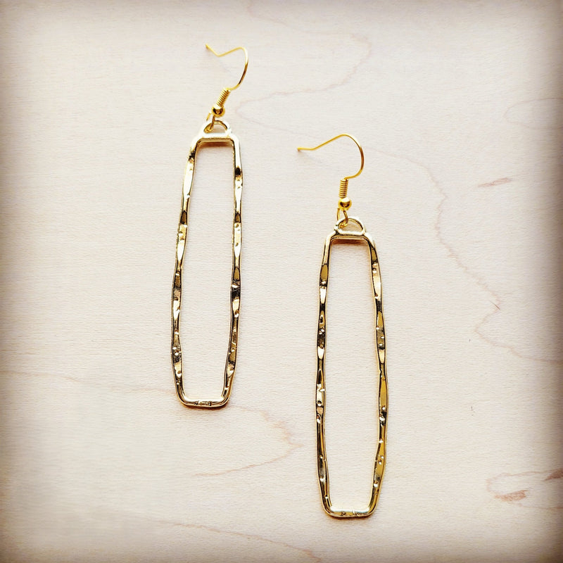 Golden Rectangle Dangle Earrings 212o