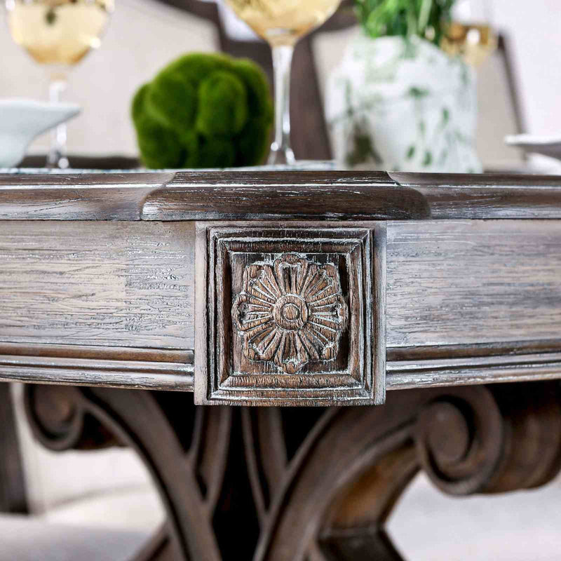Rustic Dining Set With Table And Upholstered Chairs