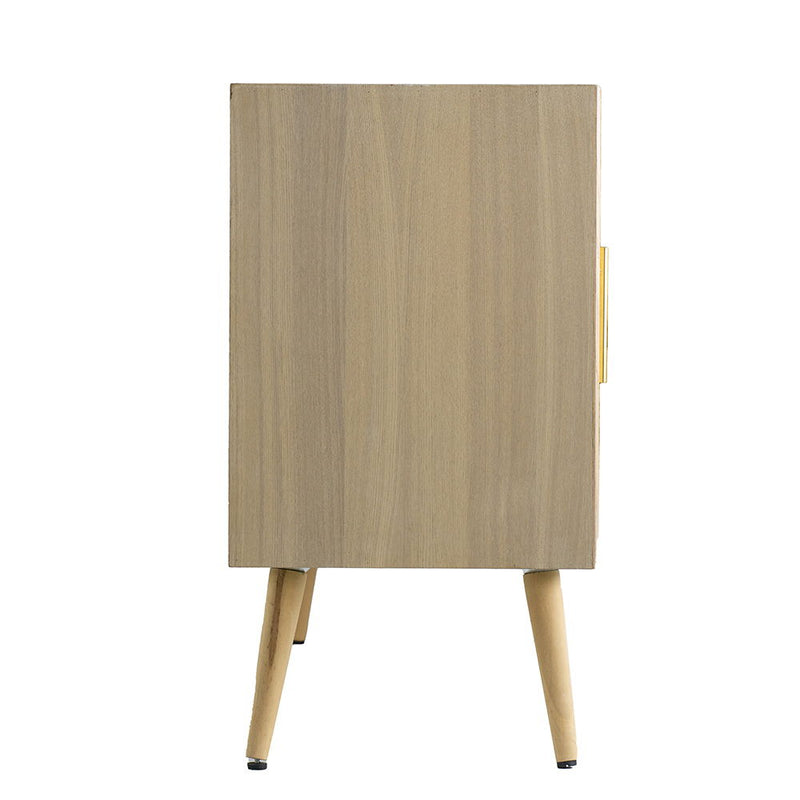 Wooden Accent TV Cabinet With 3 Doors - Brown