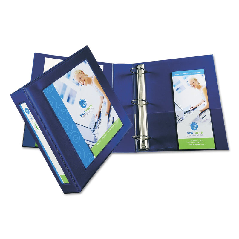 Avery Framed View Heavy-Duty Binders, 3 Rings, 2" Capacity, 11 x 8.5, Navy Blue