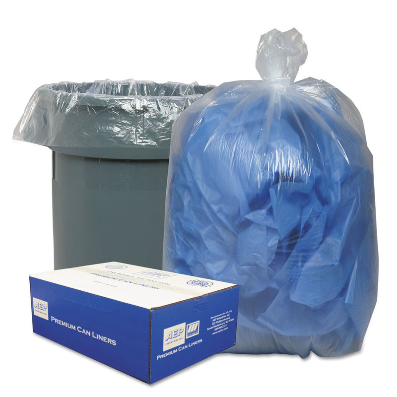Classic Clear Linear Low-Density Can Liners, 45 gal, 0.63 mil, 40" x 46", Clear, 250/Carton