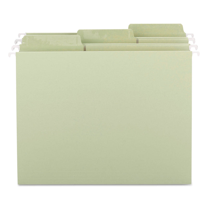 Smead Erasable FasTab Hanging Folders, Letter Size, 1/3-Cut Tabs, Moss, 20/Box