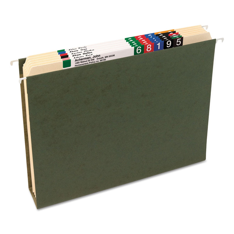 Smead Box Bottom Hanging File Folders, 3" Capacity, Letter Size, Standard Green, 25/Box