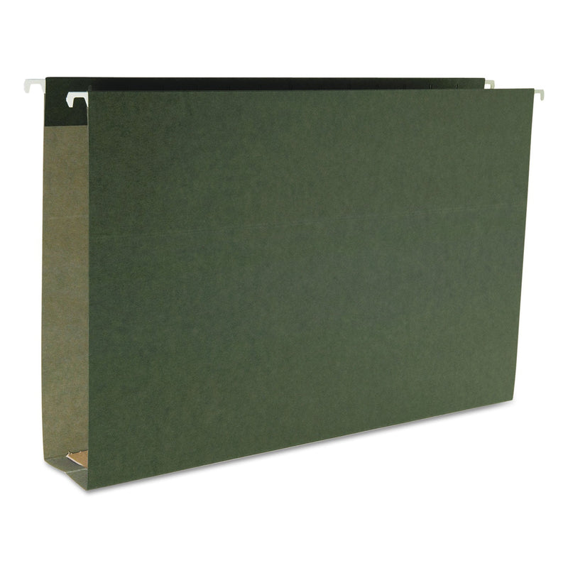Smead Box Bottom Hanging File Folders, 2" Capacity, Legal Size, Standard Green, 25/Box