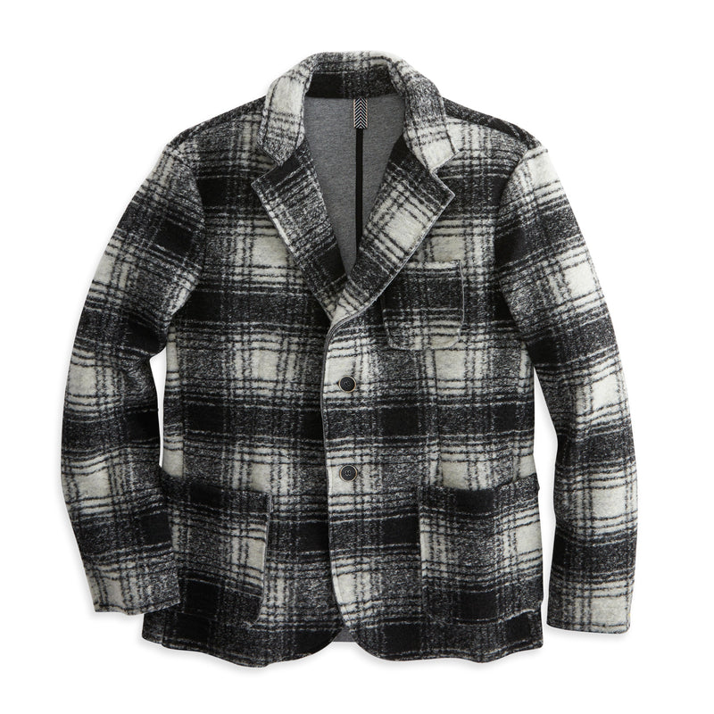 Boiled Wool Plaid Blazer