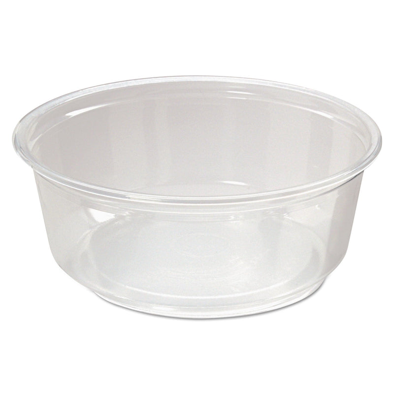 Fabri-Kal Microwavable Deli Containers, 8 oz, 4.6 Diameter x 1.8 h, Clear, Plastic, 500/Carton