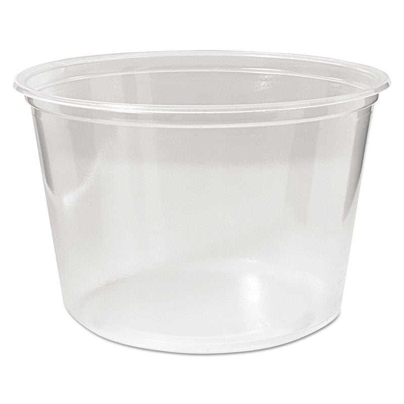 Fabri-Kal Microwavable Deli Containers, 16 oz, 4.6  x 3 h, Clear, Plastic, 500/Carton