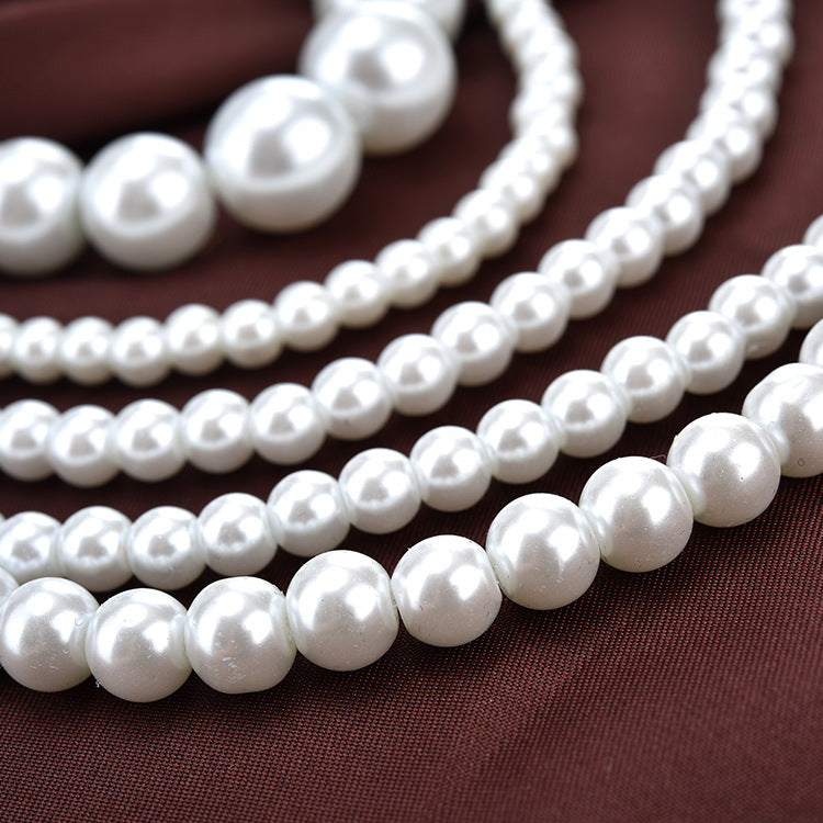 Fashion Jewelry Big Pearl Necklace Layered Jewelry for Women