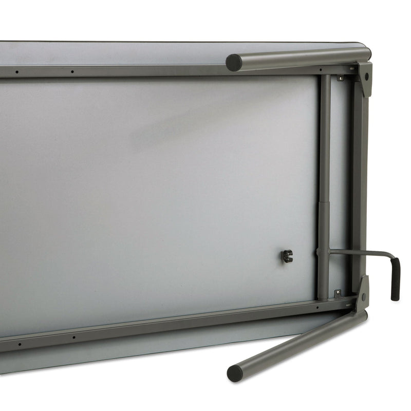 Iceberg Maxx Legroom Wood Folding Table, Rectangular Top, 60w x 18d x 29.5h, Gray/Charcoal