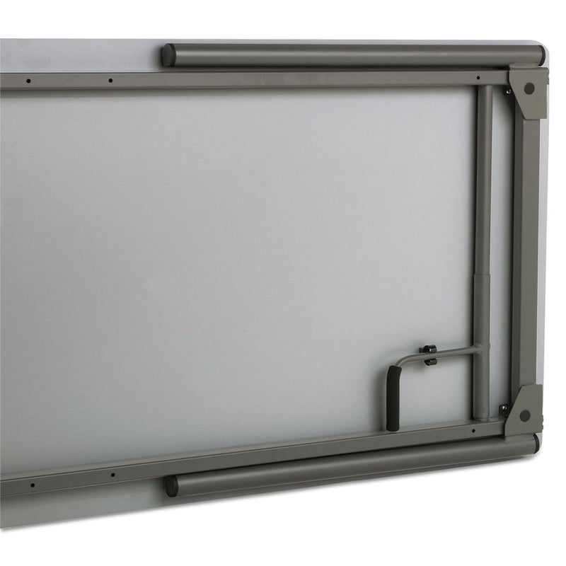 Iceberg Maxx Legroom Wood Folding Table, Rectangular Top, 72w x 30d x 29.5h, Gray/Charcoal