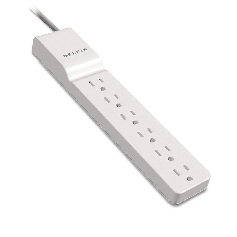 Belkin Home/Office Surge Protector, 6 AC Outlets, 4 ft Cord, 720 J, White