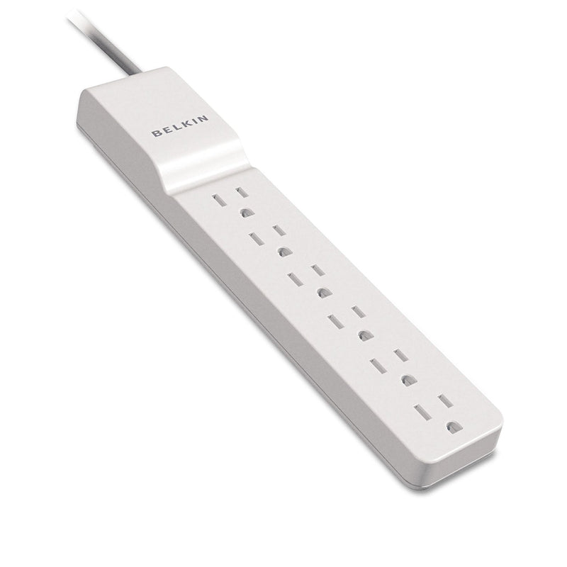 Belkin Home/Office Surge Protector with Rotating Plug, 6 AC Outlets, 8 ft Cord, 720 J, White