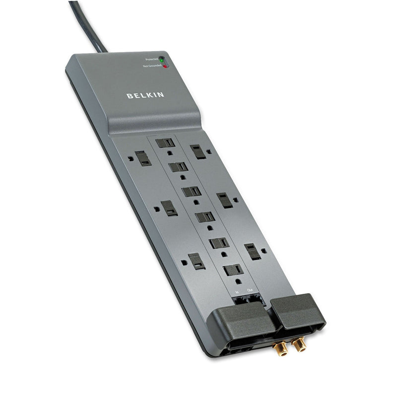 Belkin Professional Series SurgeMaster Surge Protector, 12 AC Outlets, 10 ft Cord, 3,996 J, Dark Gray