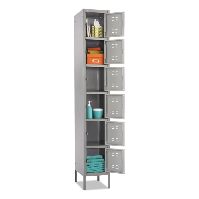 Safco Box Locker, 12w x 18d x 78h, Two-Tone Gray