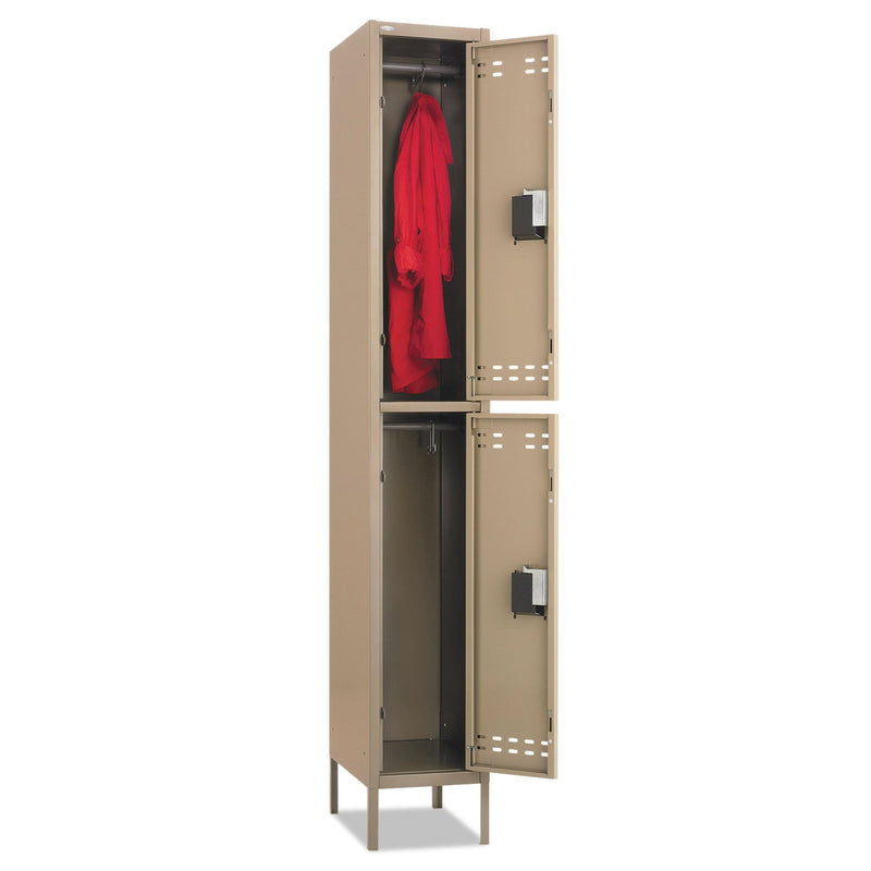 Safco Double-Tier Locker, 12w x 18d x 78h, Two-Tone Tan