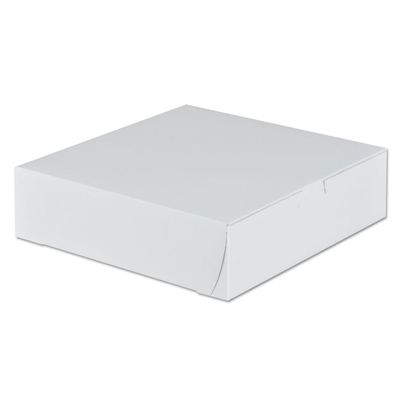 SCT White One-Piece Non-Window Bakery Boxes, 9 x 9 x 2.5, White, Paper, 250/Carton