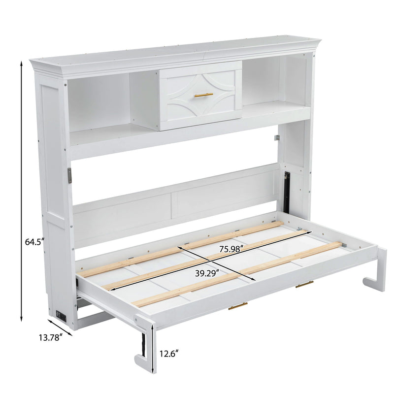 Murphy Bed With Charging Station And Drawer
