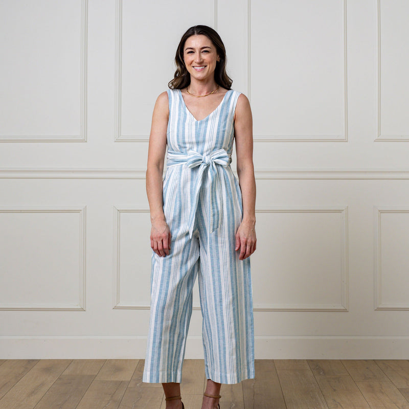 Tie-Waist Wide Leg Jumpsuit