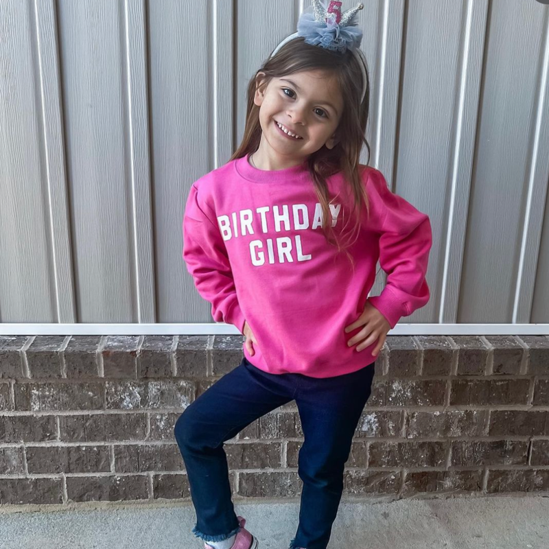 BIRTHDAY GIRL - BLOCK FONT - Child Sweater