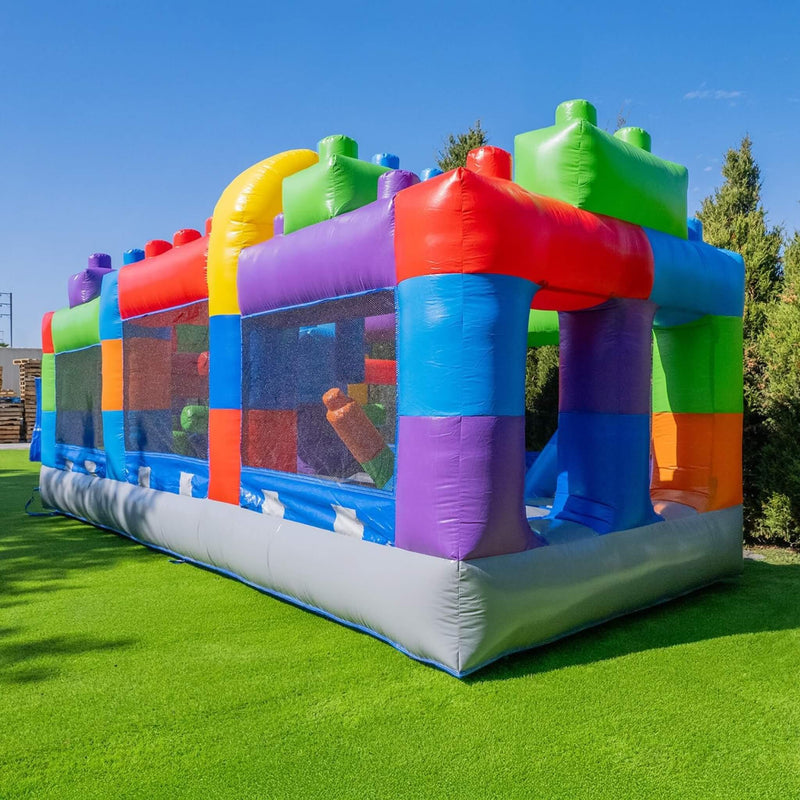 20FT Giant Multicolor Block Inflatable Obstacle Course With Large Mesh Windows (SAK75192)