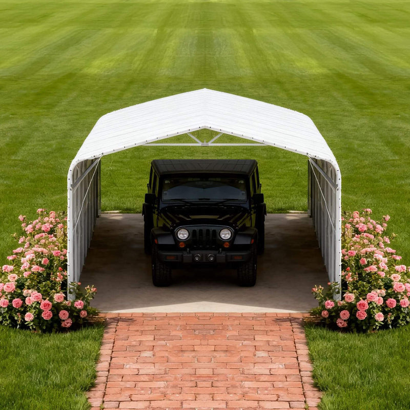 [20X30FT] Alora Heavy-Duty Outdoor Galvanized Steel Carport (SAK21596)
