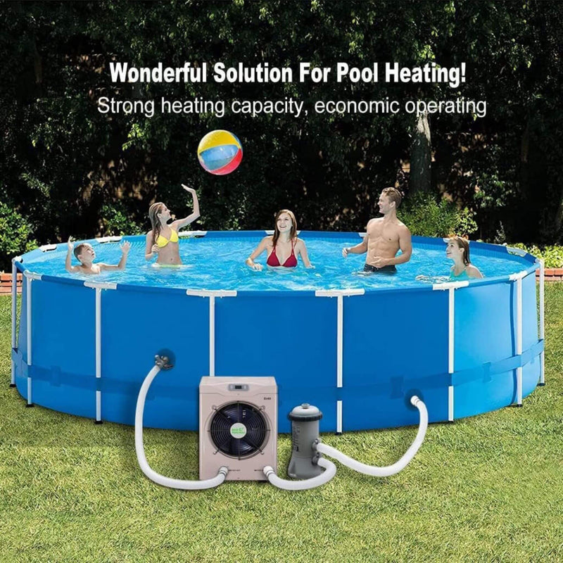 21" Heavy-Duty Electric Home Above And Inground Swimming Pool Heater Pump, 5000 Gallons (SAK94751)