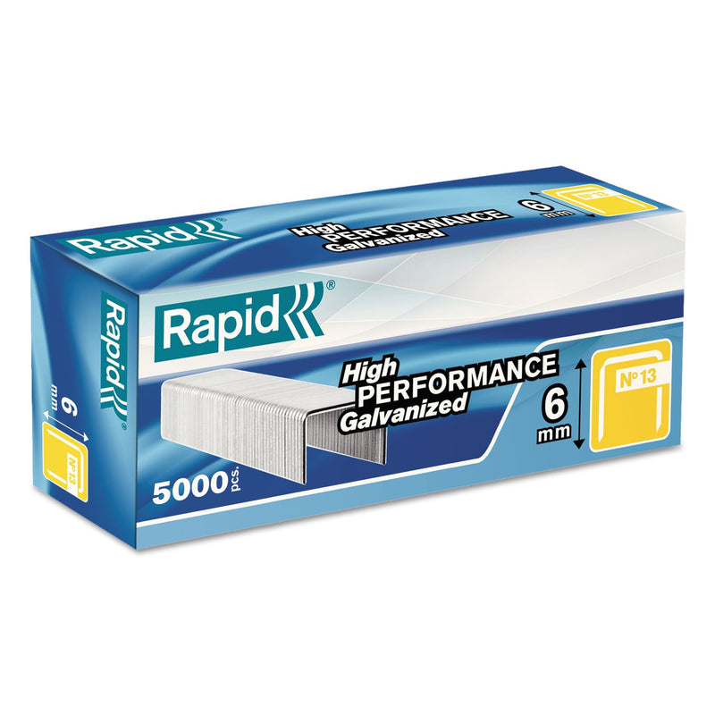 Rapid Fine Wire Staples, 0.25" Leg, 0.5" Crown, Steel, 5,000/Box
