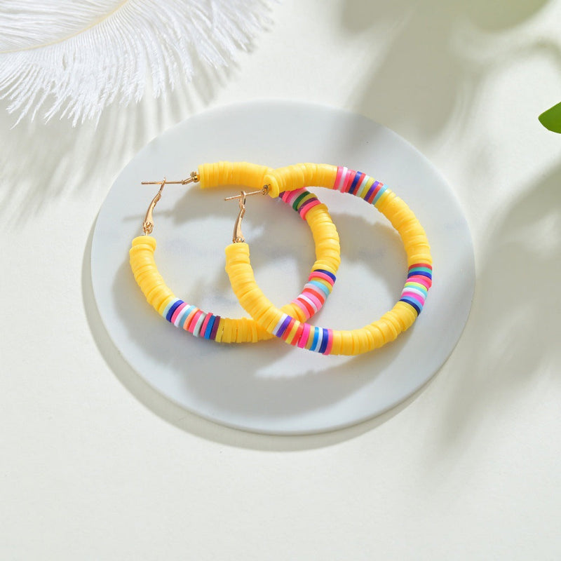 Handmade Disc Beads Polymer Clay Earrings