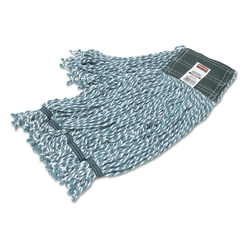 Rubbermaid Web Foot String Mop Heads, Microfiber, Green, Medium, 5-in. Green Headband, 6/CT