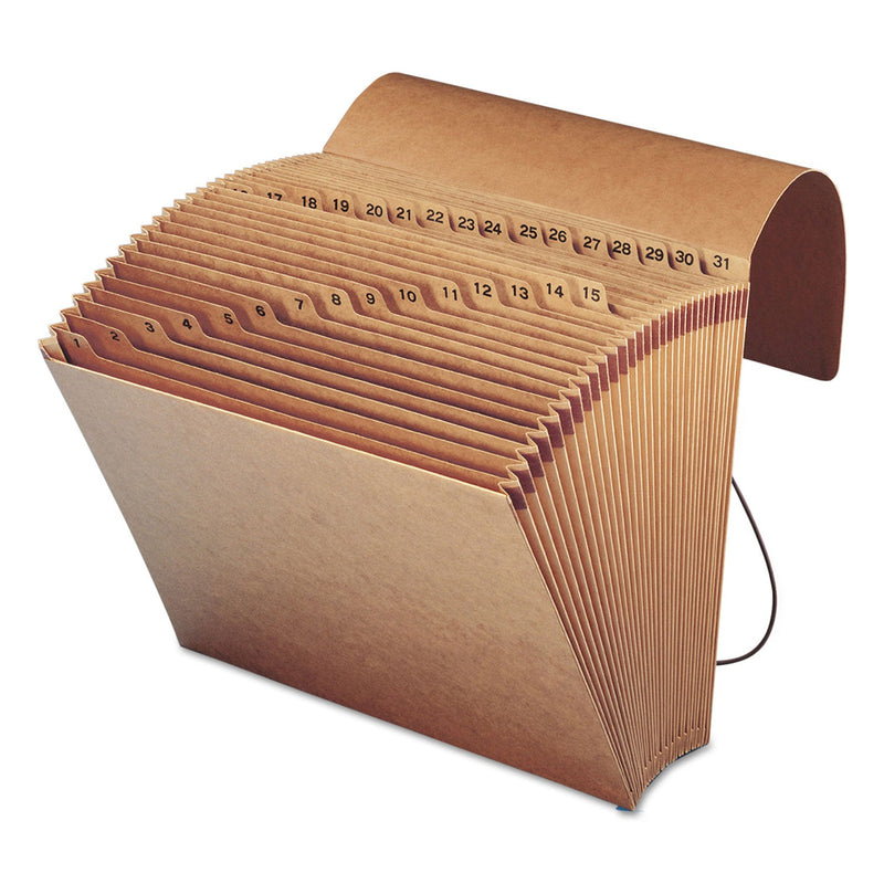 Smead Indexed Expanding Kraft Files, 31 Sections, Elastic Cord Closure, 1/15-Cut Tabs, Letter Size, Kraft