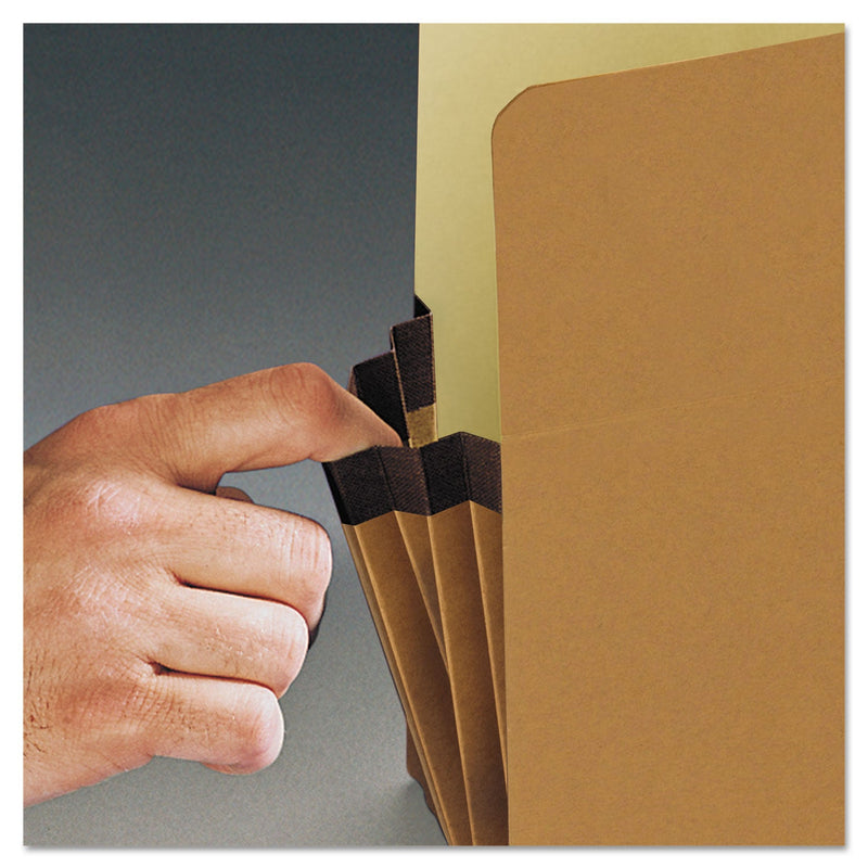 Smead Classic Expanding Wallets, 3.5" Expansion, 1 Section, Elastic Cord Closure, Legal Size, Redrope