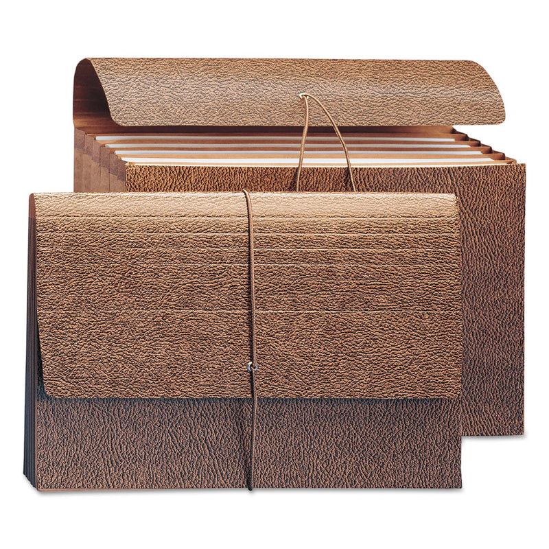 Smead Classic 5.25" Expansion Partition Wallet with Tyvek Gusset Top and Elastic Cord, 6 Sections, Legal Size, Redrope, 10/Box