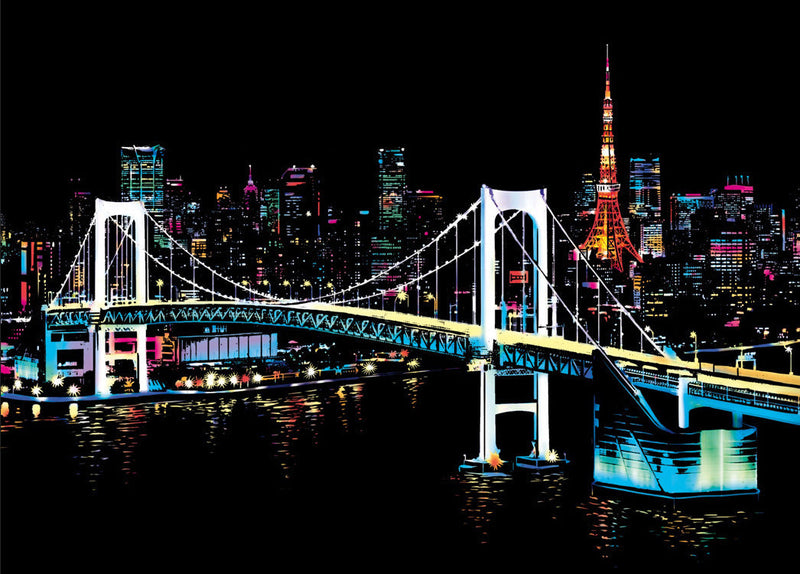 City night scratch painting