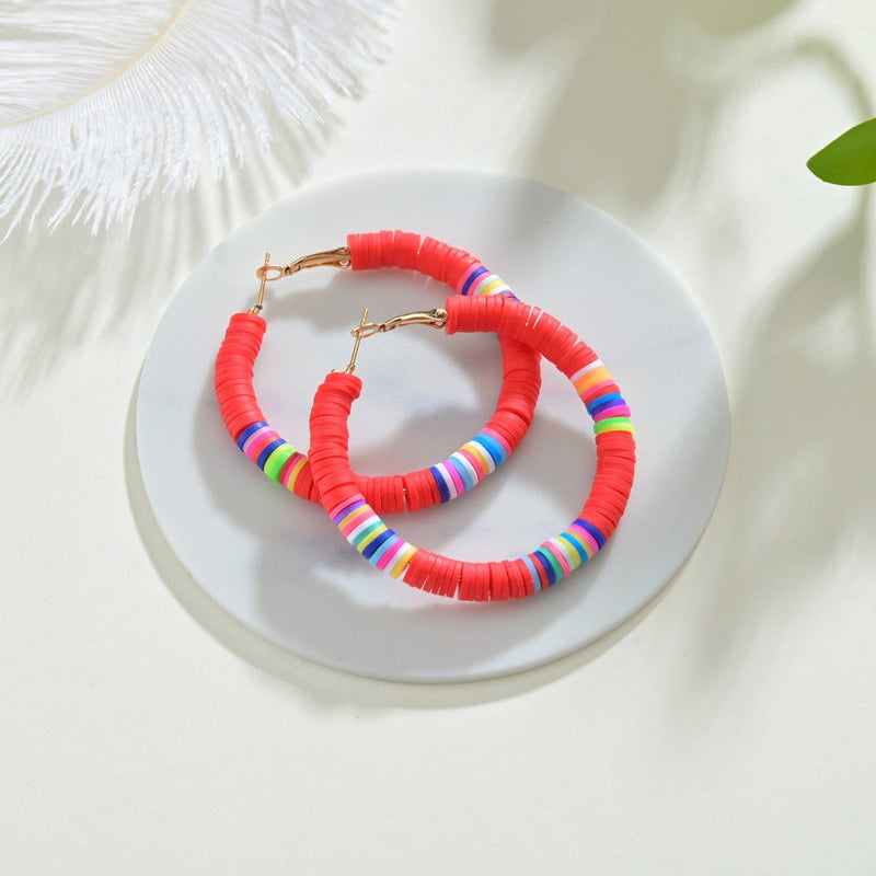 Handmade Disc Beads Polymer Clay Earrings
