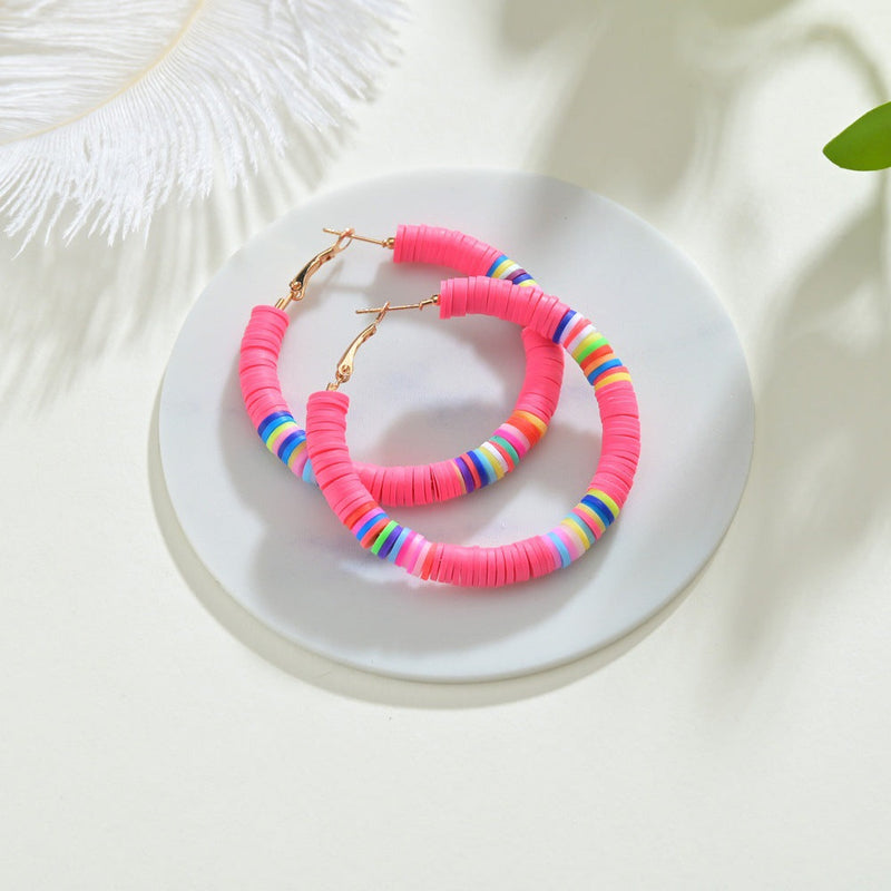 Handmade Disc Beads Polymer Clay Earrings