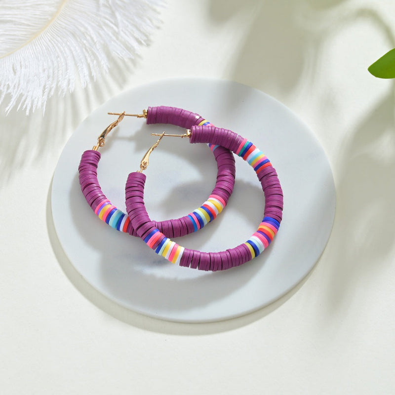 Handmade Disc Beads Polymer Clay Earrings