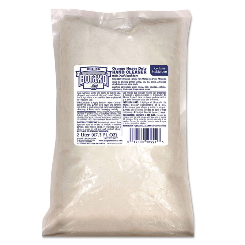 Boraxo Orange Heavy Duty Hand Cleaner, 2 L Refill Bag, 4/Carton