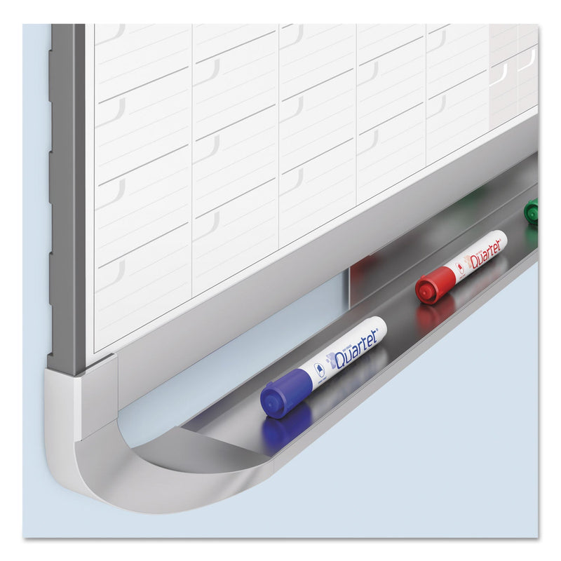 Quartet Prestige 2 Magnetic Total Erase 4-Month Calendar, 36 x 24, Graphite Color Frame