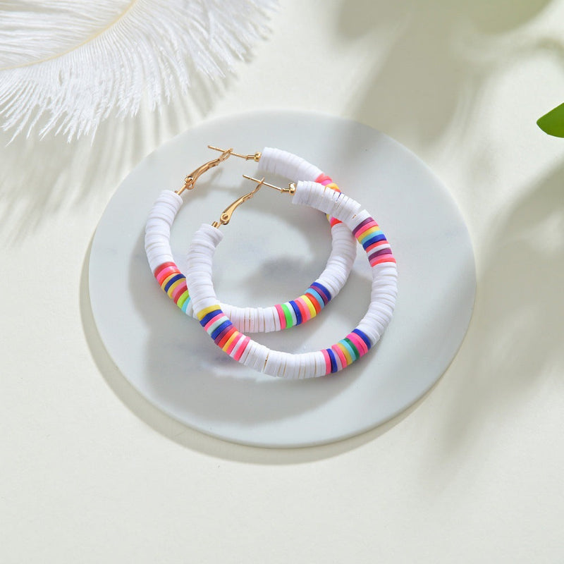 Handmade Disc Beads Polymer Clay Earrings