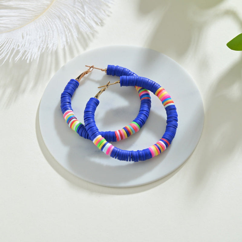 Handmade Disc Beads Polymer Clay Earrings