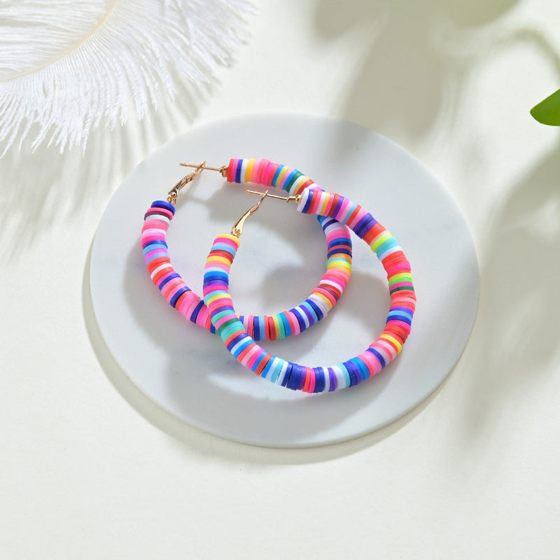 Handmade Disc Beads Polymer Clay Earrings
