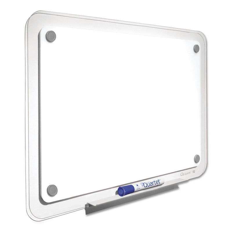 Quartet iQ Total Erase Board, 36 x 23, White, Clear Frame