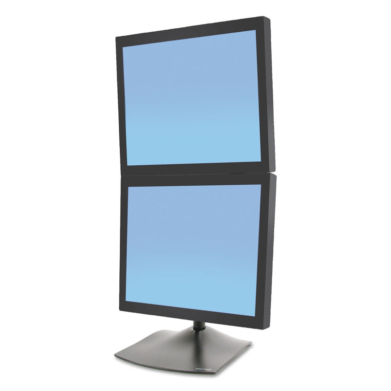 Ergotron DS100 Vertical Dual Monitor Desk Stand, For 27" Monitors, 12" x 12.38" x 28.25", Black, Supports 23 lb
