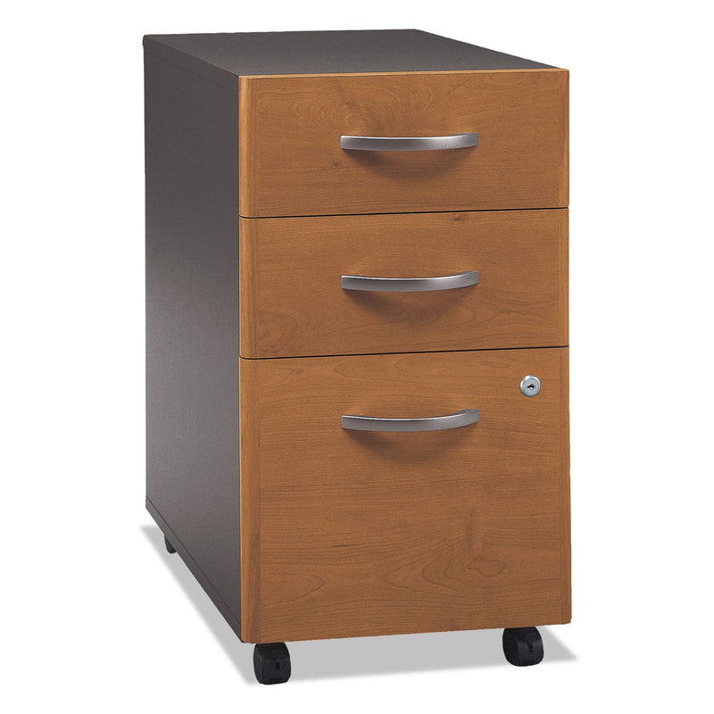Bush Series C Mobile Pedestal File, Left/Right, 3-Drawers: Box/Box/File, Legal/Letter/A4/A5, Cherry/Gray, 15.75" x 20.25" x 27.88"