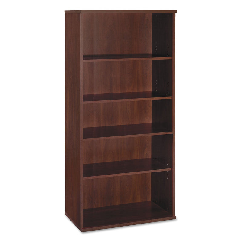Bush Series C Collection Bookcase, Five-Shelf, 35.63w x 15.38d x 72.78h, Hansen Cherry