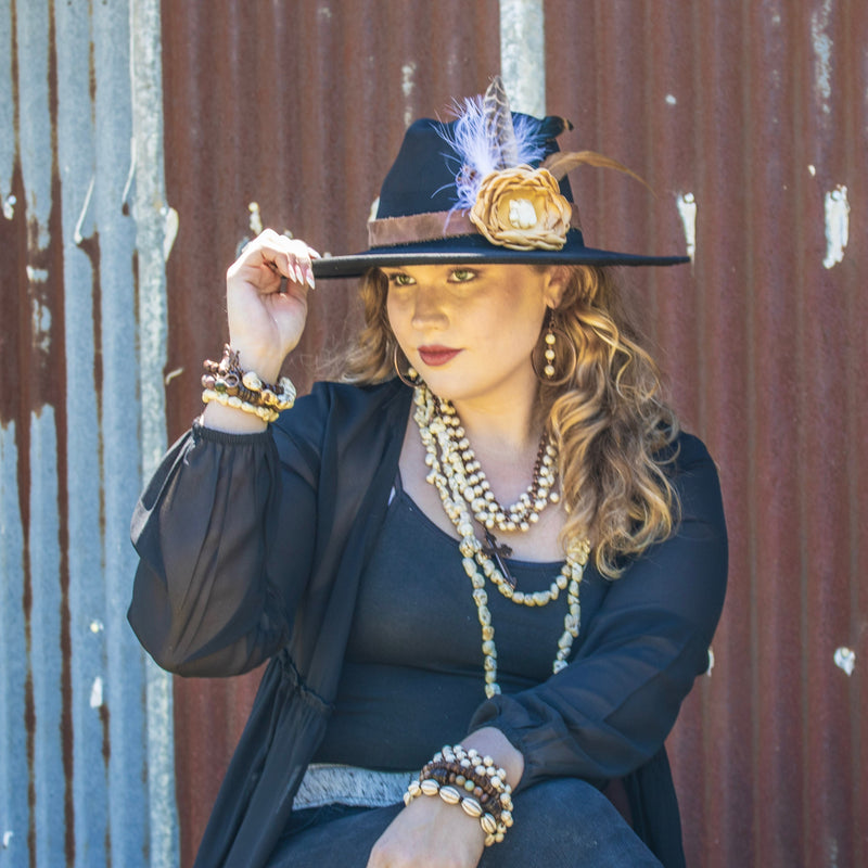 White Turquoise Beaded Collar Necklace w/ Cross Pendant 260z